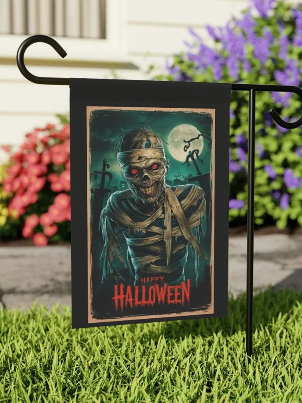 Halloween Mummy Garden Flag Spooky Outdoor Decor